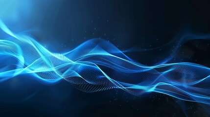 Fototapeta premium Beautiful abstract wave technology background with a digital blue light effect representing a corporate concept