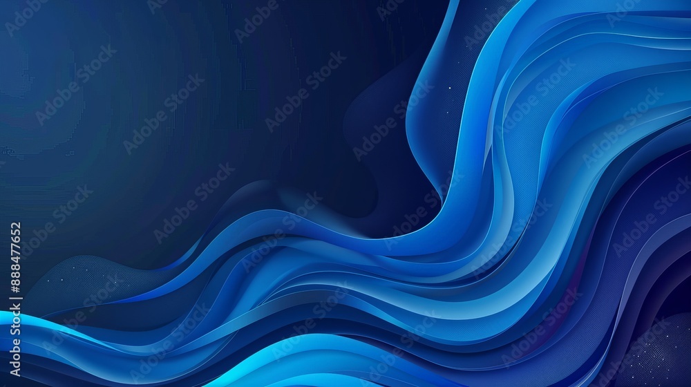 Poster blue abstract fluid wave design with gradient 3d flow shape suitable for landing pages vector illust
