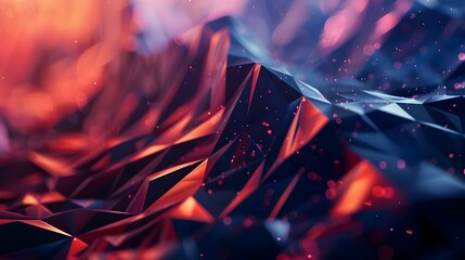 Fototapeta premium Abstract wave shape on low-polygonal triangular background