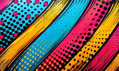 Vibrant comic book-style polka dots