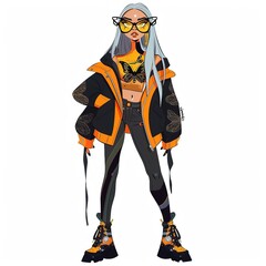 Firefly Edgy fashion cartoon isolated whitebackground