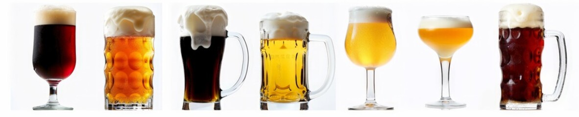 Experience the exquisite detail of these beer cocktails, showcasing their rich foam texture in stunning 4K UHD resolution.