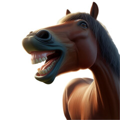 image of a horse with its teeth out
