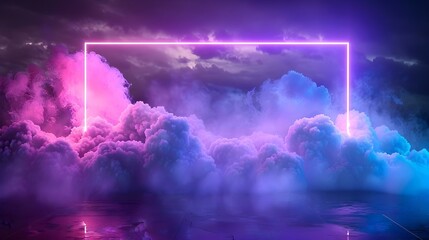 Blue and purple neon light with cloud formation