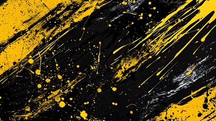 Abstract background with black and yellow grunge text