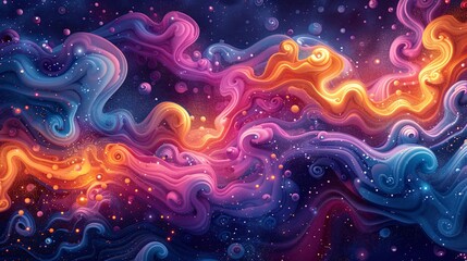 Fototapeta premium Abstract Swirling Cosmic Landscape