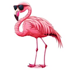 Fototapeta premium Flamingo Classic fashion cartoon isolated whitebackground