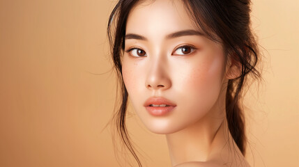 Fototapeta premium portrait of asian woman, plastic surgery and beauty concept