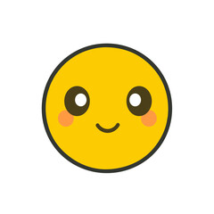 Emoji smiley face isolated on white background.