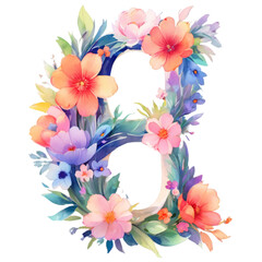 letter b frame with flowers