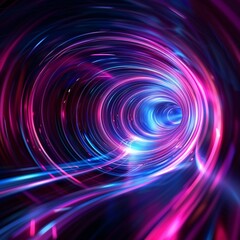 Fototapeta premium Vibrant Neon Lights Forming a Futuristic Tunnel with Dynamic Energy Effect