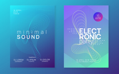 Music Poster. Green Fest Magazine. Party Event. Concert Cover. Nightclub Audio Illustration. Pink Dance Set. Techno Trance Element. Violet Music Poster