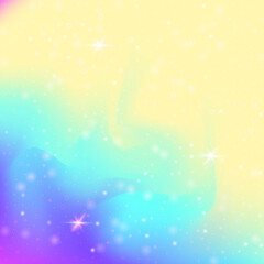 Princess Invitation. Purple Girl Gradient. Magic Hologram. Iridescent Pastel Invite. Pink Fantasy Pattern. Blue Mystical Background. Unicorn Backdrop. Party Princess Invitation.