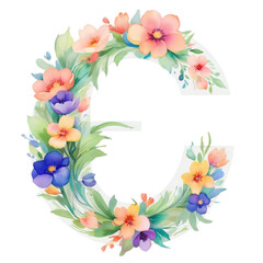 letter c frame with flowers
