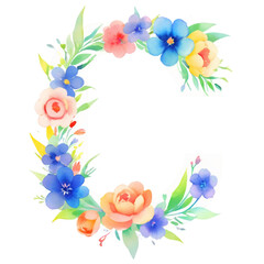 letter c frame with flowers