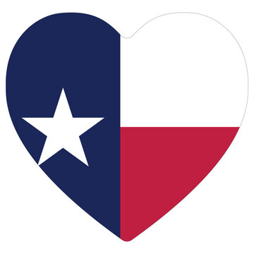 recommend clip art: Texas flag on heart shape icon isolated. Flag of Texas.