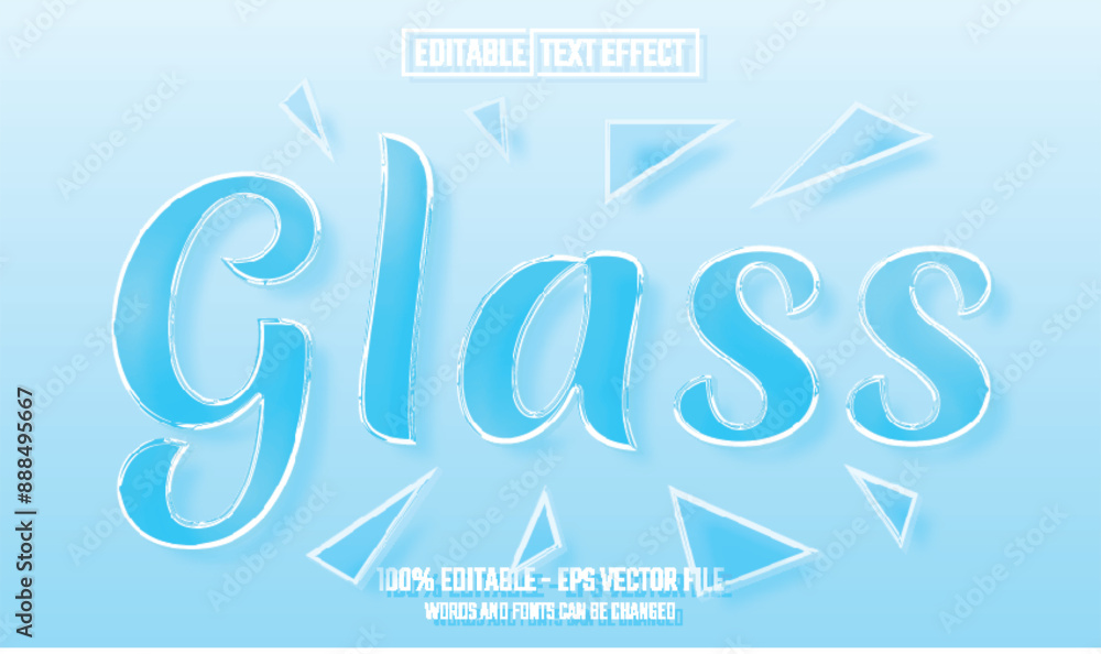Canvas Prints glass editable text effect
