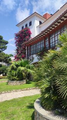 Obraz premium Beautiful mediterranean villa with luxury garden in Spain