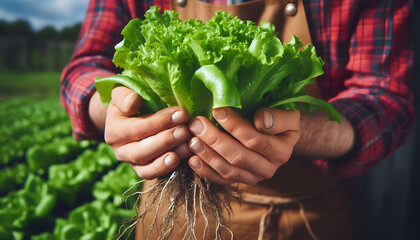 hands holding vegetables
