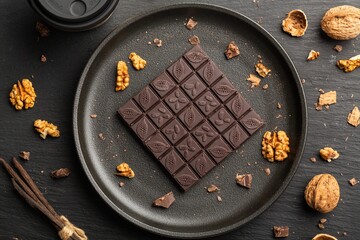 Tasty sweet chocolate pralines, confectionery gourmet chocolate with nuts