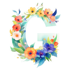 letter g frame with flowers