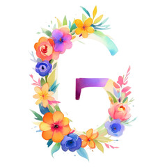 letter g frame with flowers