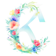 letter k frame with flowers