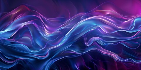 Abstract fluid waves in vibrant colors illuminating a dark background creating a mesmerizing visual experience concept
