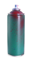 One can of bright spray paint isolated on white