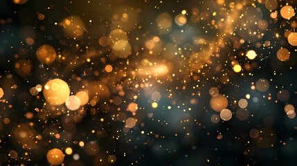 Bokeh lights effect background with gold dust