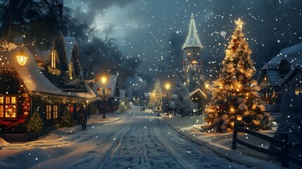 Christmas winter wonderland landscape