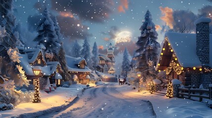 Christmas winter wonderland landscape