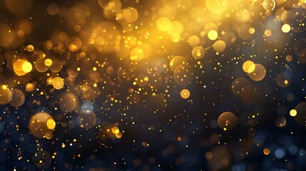 Bokeh light effect background with gold dust