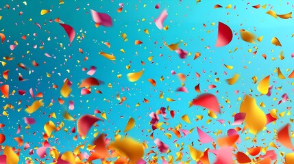Celebration background template with confetti and balloons