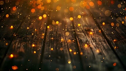 Naklejka premium Golden bokeh effect of sparkling lights