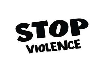 Stop Violence stamp grunge red on white background. Print vector design.