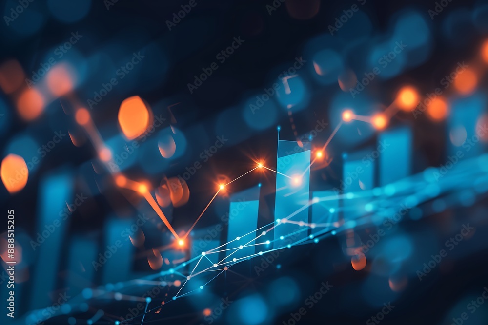Aufkleber Abstract Finance Data Visualization with Bokeh and Connecting Lines