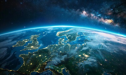 Obraz premium Earth at Night from Space