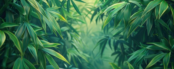 Naklejka premium tropical leaves flat design bamboo front view natural forest theme animation vivid