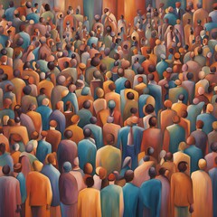 Obraz premium AI generated abstract painting of diversity in the workplace