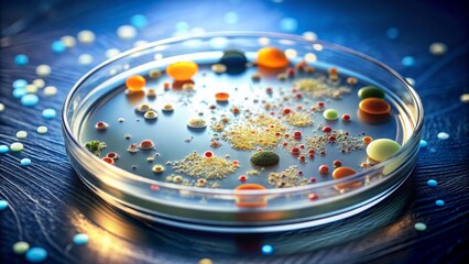 Bacteria searching for food particles in a petri dish , bacteria, microscopic, microorganism, growth