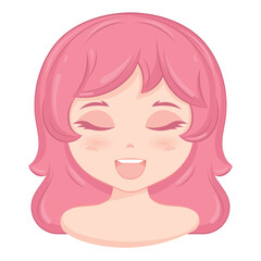 Cute kawaii girl Avatar cartoon character Vector illustration