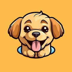 Cute cartoon dog illustration.