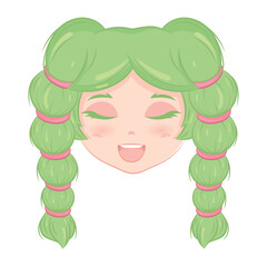 Cute kawaii girl Avatar cartoon character Vector illustration
