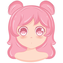 Cute kawaii girl Avatar cartoon character Vector illustration