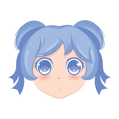 Cute kawaii girl Avatar cartoon character Vector illustration