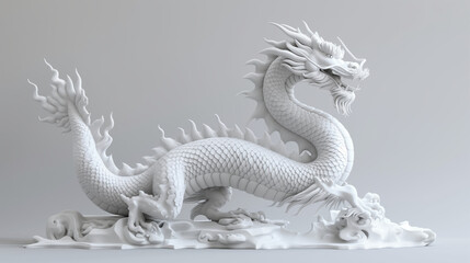 Fototapeta premium 3D Chinese dragon on white background