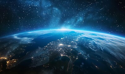 Obraz premium Earth from Space, Night View of Our Planet