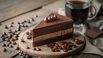 Photo of a chocolate cake with chocolate and nuts on top. chocolate cake, chocolate dessert, cake with nuts, chocolate topping, dessert photography, chocolate and nuts, sweet treat, delicious cake,