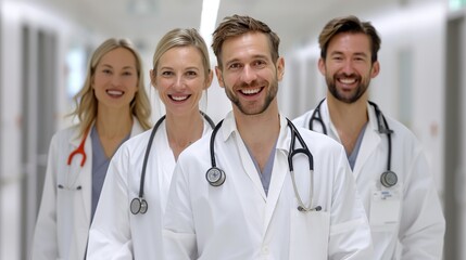 Fototapeta premium Feature on a healthcare team providing exceptional care through collaboration and empathy, emphasizing the importance of teamwork and kindness in the medical profession Height Resolution Photo, ,